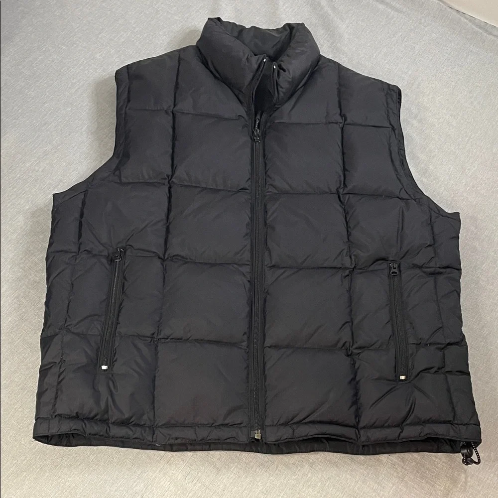 GAP Vest Down Filled Mens Black Puffer Reversible Size Large L Full Zip